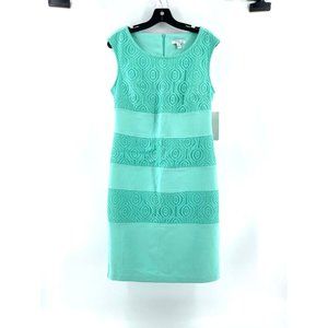 NWT London Style Collection Green Sleeveless Lace Spring Career Dress Size 10